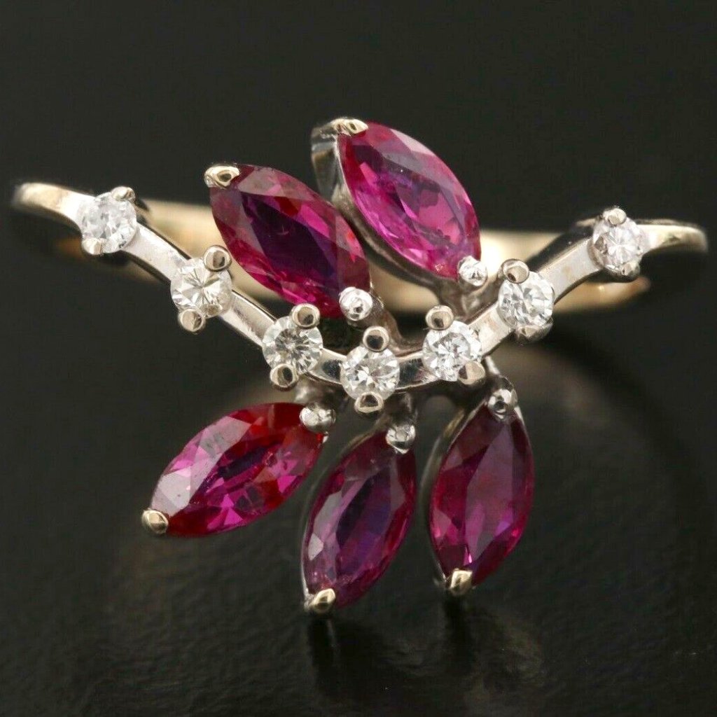 Made In Italy  Diamond  Ruby Designer Ring  18k Gold
